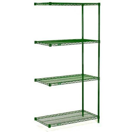 NEXEL Wire Shelving Add-On, Green Epoxy, 36W X 18D X 86H A18368G